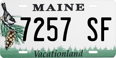 ME license plate 7257SF