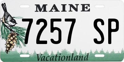 ME license plate 7257SP
