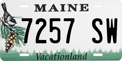 ME license plate 7257SW
