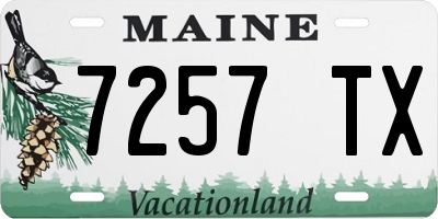 ME license plate 7257TX