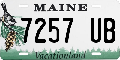 ME license plate 7257UB