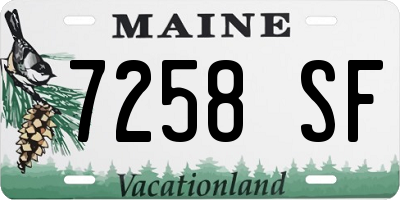 ME license plate 7258SF