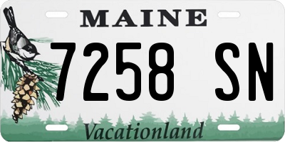 ME license plate 7258SN