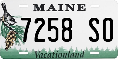 ME license plate 7258SO