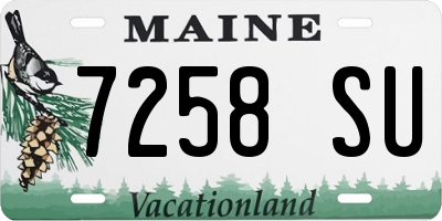 ME license plate 7258SU