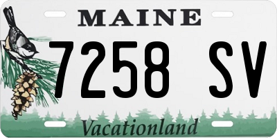 ME license plate 7258SV
