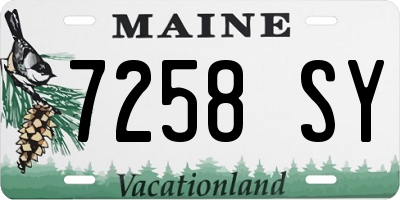 ME license plate 7258SY