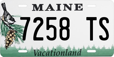 ME license plate 7258TS