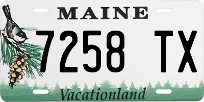 ME license plate 7258TX