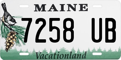 ME license plate 7258UB