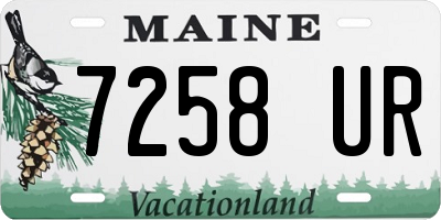 ME license plate 7258UR