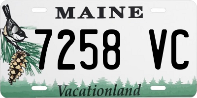 ME license plate 7258VC