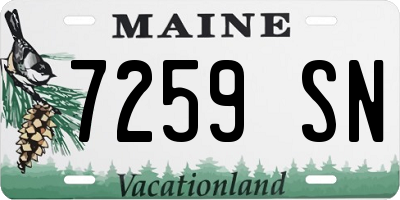 ME license plate 7259SN