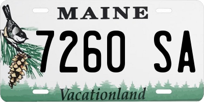 ME license plate 7260SA