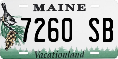 ME license plate 7260SB