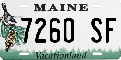 ME license plate 7260SF