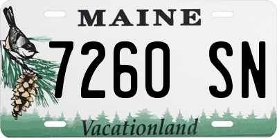 ME license plate 7260SN