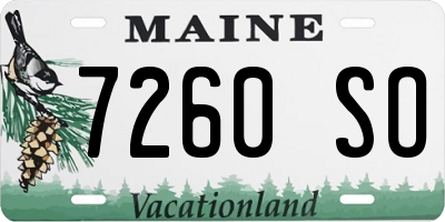 ME license plate 7260SO