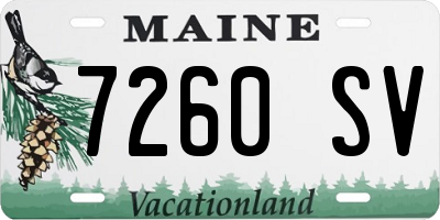 ME license plate 7260SV