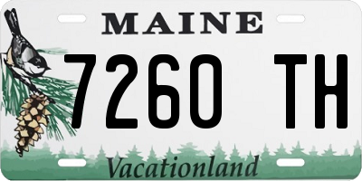 ME license plate 7260TH