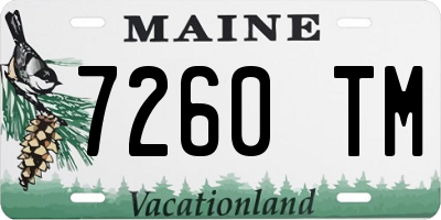 ME license plate 7260TM