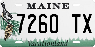 ME license plate 7260TX