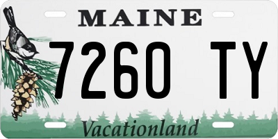 ME license plate 7260TY