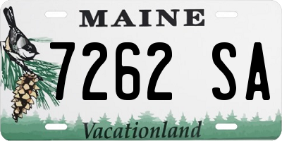 ME license plate 7262SA