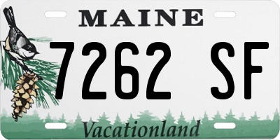 ME license plate 7262SF