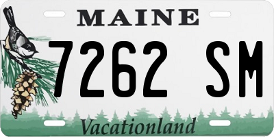 ME license plate 7262SM