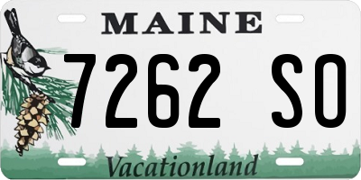 ME license plate 7262SO