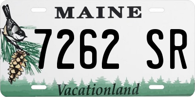 ME license plate 7262SR