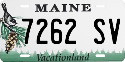 ME license plate 7262SV