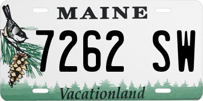 ME license plate 7262SW