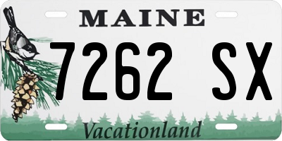 ME license plate 7262SX
