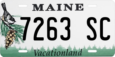 ME license plate 7263SC