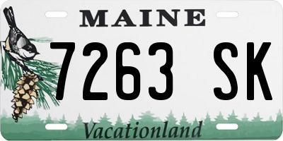 ME license plate 7263SK