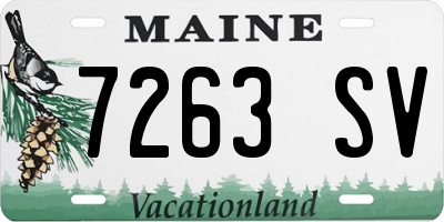 ME license plate 7263SV