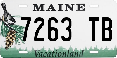 ME license plate 7263TB