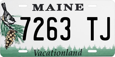 ME license plate 7263TJ