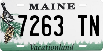ME license plate 7263TN