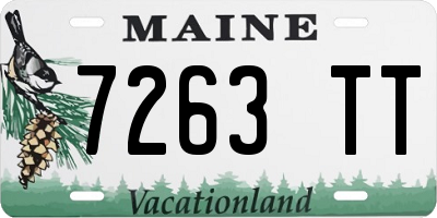 ME license plate 7263TT