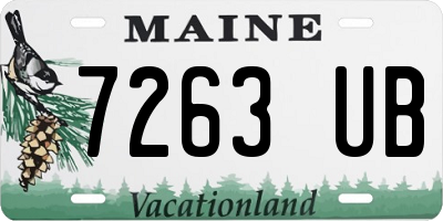 ME license plate 7263UB