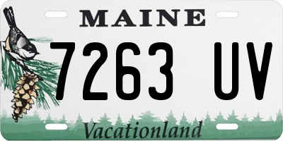 ME license plate 7263UV