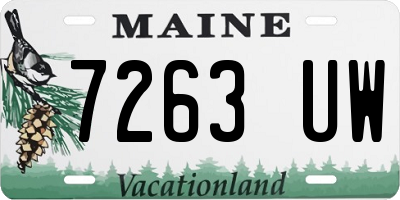 ME license plate 7263UW