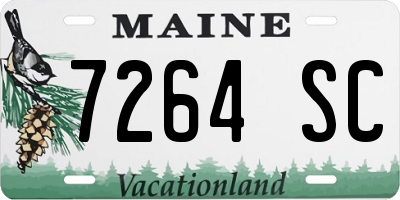ME license plate 7264SC