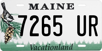 ME license plate 7265UR