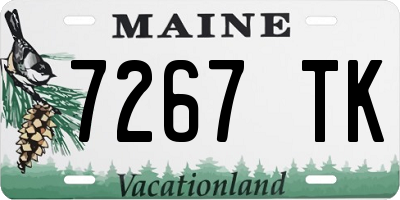 ME license plate 7267TK