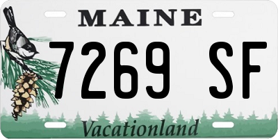 ME license plate 7269SF
