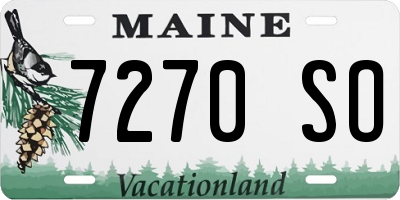 ME license plate 7270SO